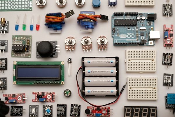Engineer soldering electronics